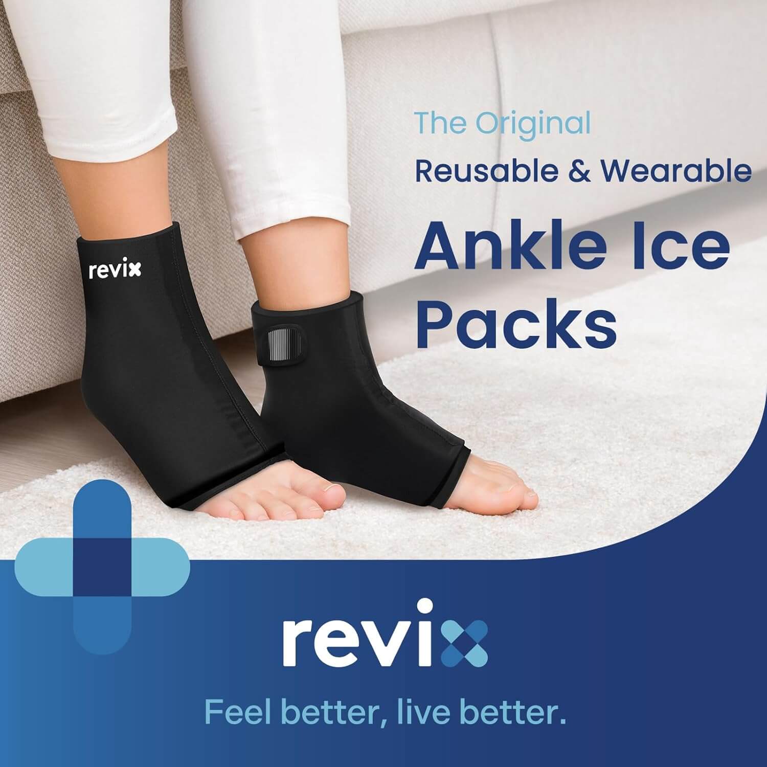 REVIX Ankle Ice Pack Wraps for Soothing Discomfort Reusable Ice Sleeve for Ankle Relaxation