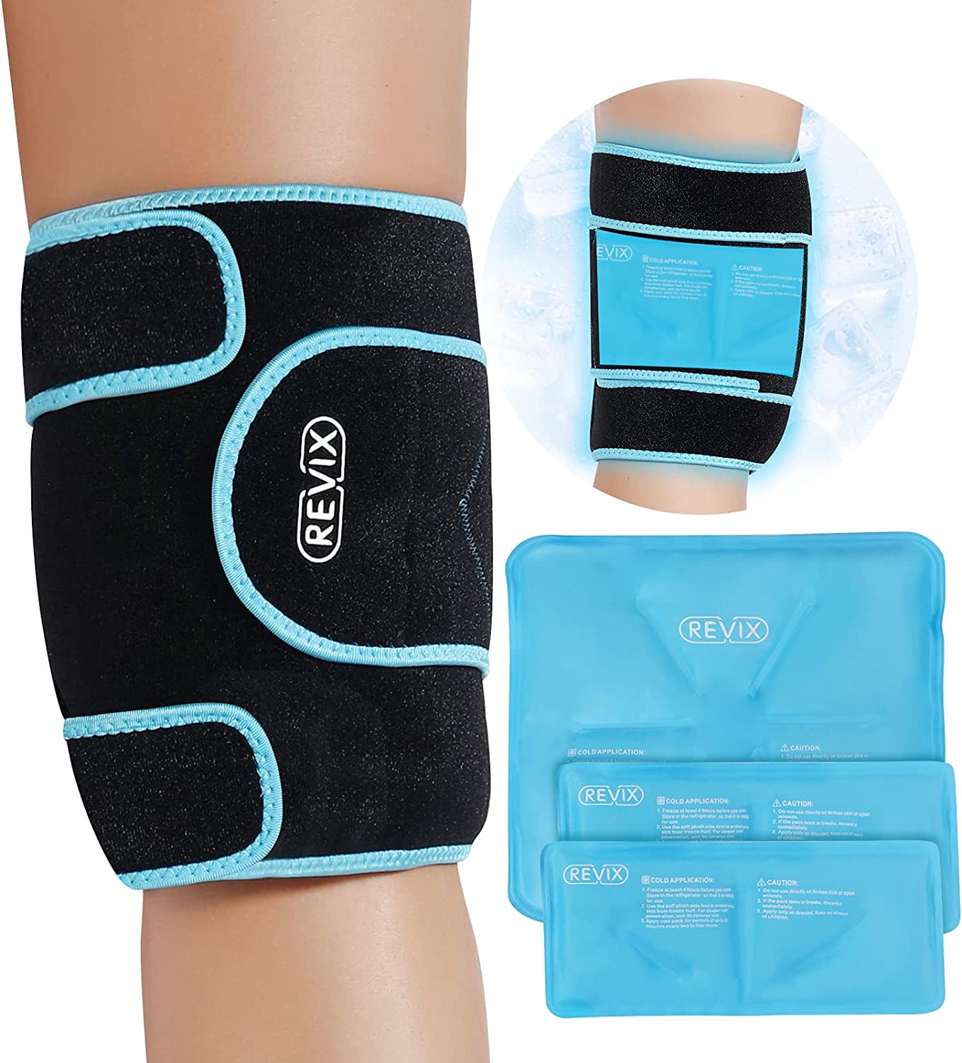 REVIX Knee Ice Pack Wrap for Knee Pain Relief, Gel Cold Pack ACL Knee