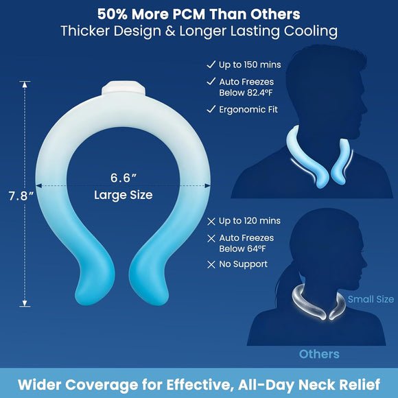 REVIX Large Neck Cooling Tube, 30% Thicker Ice Ring for Summer, Upgraded Wider Circumference Fits All Neck Sizes, Reusable Neck Cooler for Hot Weather, Outdoor Work, Sports, Long-Lasting Cold