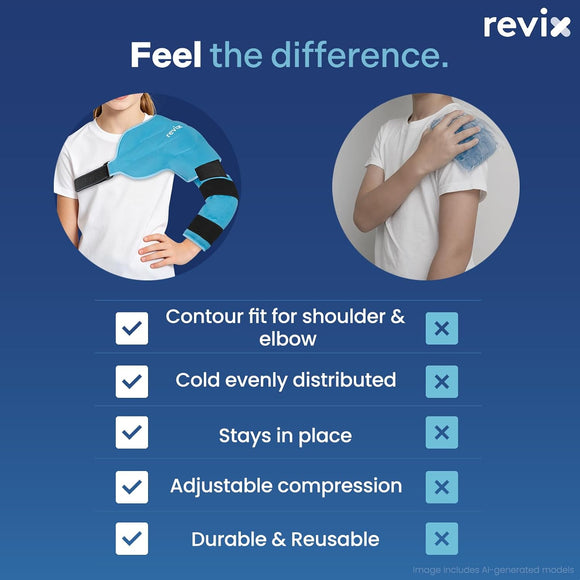 REVIX Youth Shoulder Elbow Ice Pack Wrap, Arm Ice Pack for Pitchers