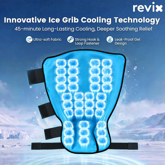 REVIX Leg Ankle Ice Pack, 45-Min Calf to Foot Ice Wrap for Shin Splints