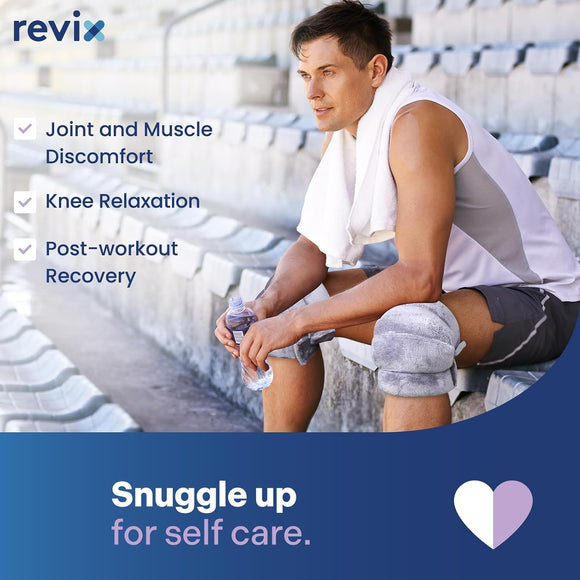 REVIX Microwavable Knee Heating Pads, 2 Pack Wraparound Heat Wraps for Knees and Elbows
