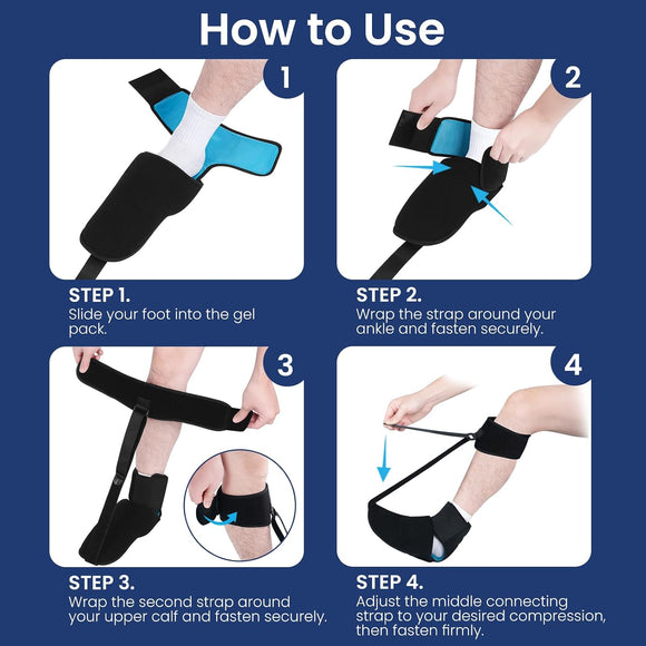 REVIX 45-Min Long-Lasting Plantar Fasciitis Night Splint with Ice Gel