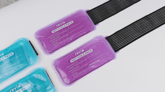REVIX Ice Packs for Injuries Reusable, 2 Packs Hot & Cold Gel Ice Packs with PVC Cooling Design & Adjustable Strap