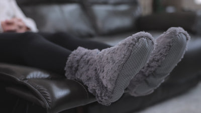 REVIX Microwavable Booties and Hot Feet Warmers for Women & Men,Heated Foot Warmer with Flaxseed Moist Heat Therapy