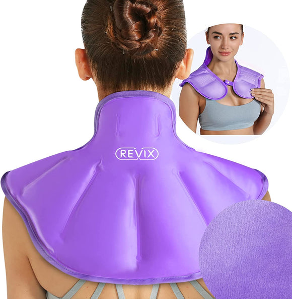 REVIX Shoulder Ice Pack for Injuries Reusable Gel Large Neck Shoulder Ice Pack Wrap