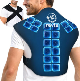 REVIX 45-Min Long-Lasting Ice Pack for Shoulders and Back, Large Gel Ice Pack with Straps