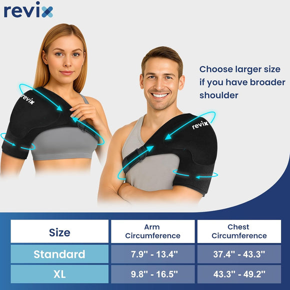 REVIX Triple-Layer Gel Shoulder Ice Pack Wrap for Rotator Cuff
