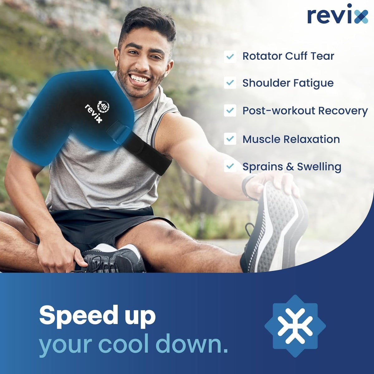 REVIX XL Ice Pack for Shoulder Wrap, 45-Min Long-Lasting Cold Therapy ...