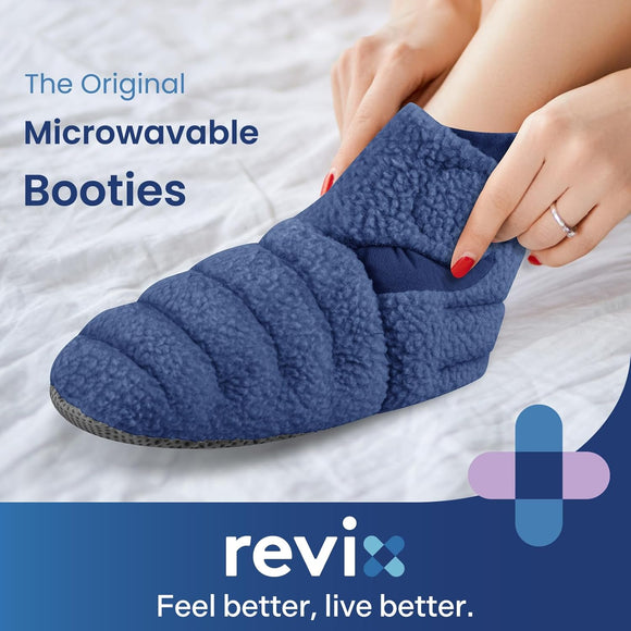 REVIX Microwavable Foot Warmers, Heated Booties for Cold Feet & Discomfort Relief