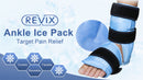 REVIX Ankle Ice Pack Wrap for Injuries with Reusable Gel