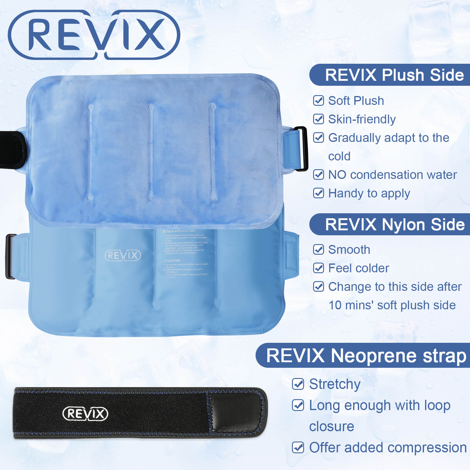 REVIX Ice Pack for Lower Back Pain Cold Compress Ice Bag for Shoulder, Neck, Hip, Arm & Knee