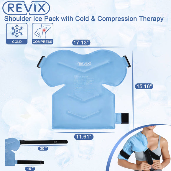 REVIX Shoulder Ice Pack Rotator Cuff Cold Therapy, Ice Packs Shoulder Wraps for Pain Relief
