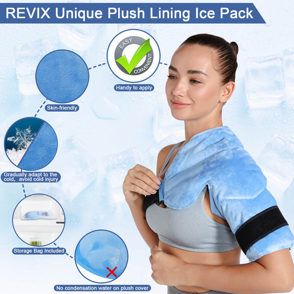 REVIX Shoulder Ice Pack Rotator Cuff Cold Therapy, Ice Packs Shoulder Wraps for Pain Relief