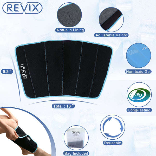 REVIX Calf and Shin Gel Ice Packs for  Swelling