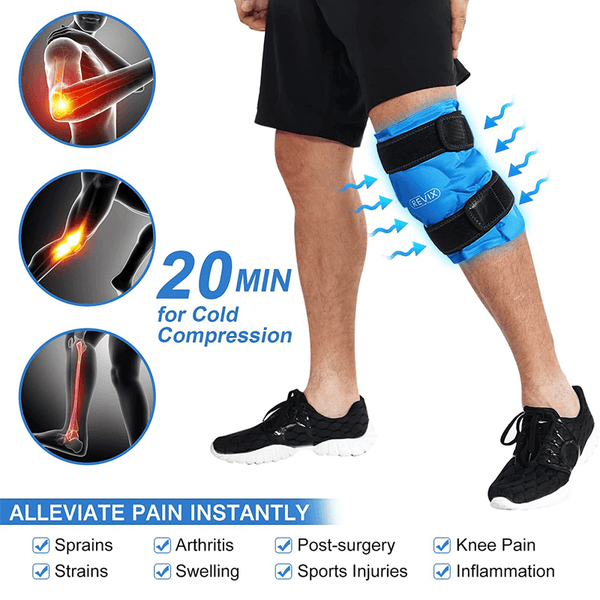 REVIX Ice Pack for Knee Pain Relief, Reusable Gel Ice Wrap for Leg Injuries
