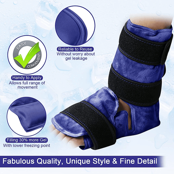 REVIX Ankle Ice Pack Wrap for Ankle Injuries with Reusable Gel