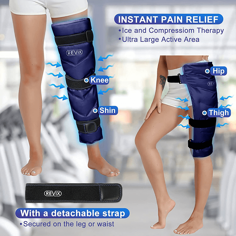 REVIX Gel Ice Pack for Leg Pain Relief, Large Ice Wrap for Cold Compress Therapy After Surgery