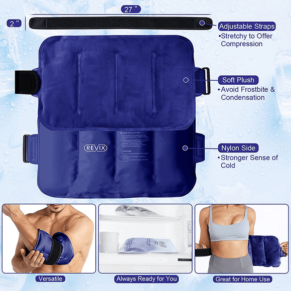 REVIX Ice Pack for Lower Back Pain Cold Compress Ice Bag for Shoulder, Neck, Hip, Arm & Knee