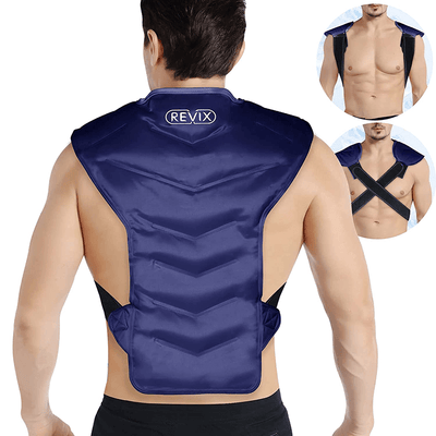 REVIX Large Ice Pack for Shoulder and Back Injuries Reusable, Full Back Ice Pack Wrap Pain Relief