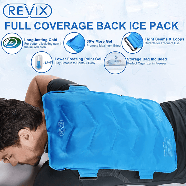 REVIX Full Back Ice Pack for Pain Relief Reusable Large Gel Ice Wrap