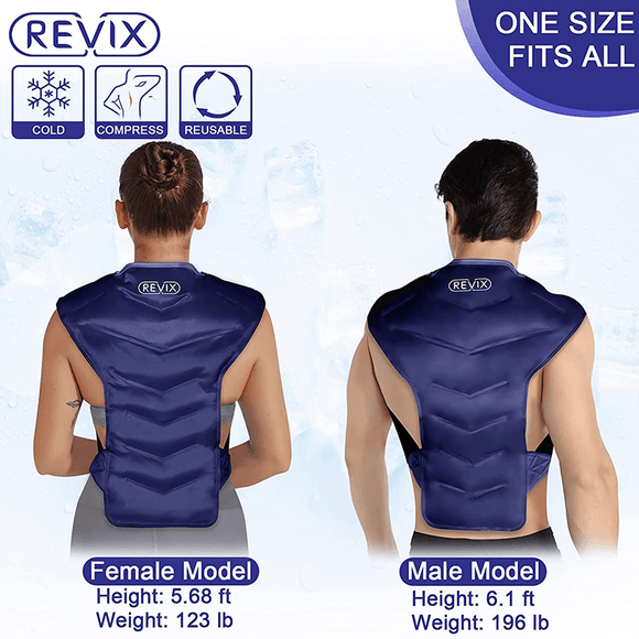 REVIX Large Ice Pack for Shoulder and Back Injuries Reusable, Full Back Ice Pack Wrap Pain Relief