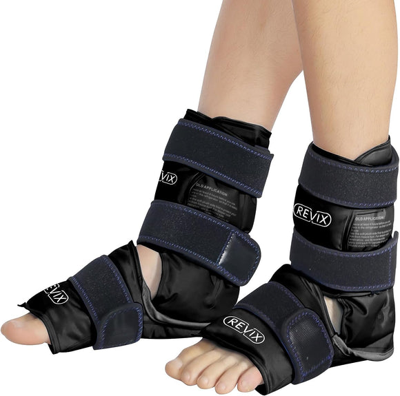 REVIX Ankle Ice Pack for Foot Swelling, Reusable Gel Ice Pack Wrap