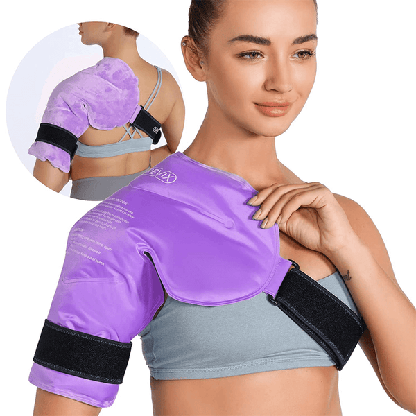 JJ CARE Shoulder Ice Pack with Brace & Freezer Bag, Shoulder Ice Wrap  Rotator Cuff Cold Therapy for Injuries, Bursitis & Swelling