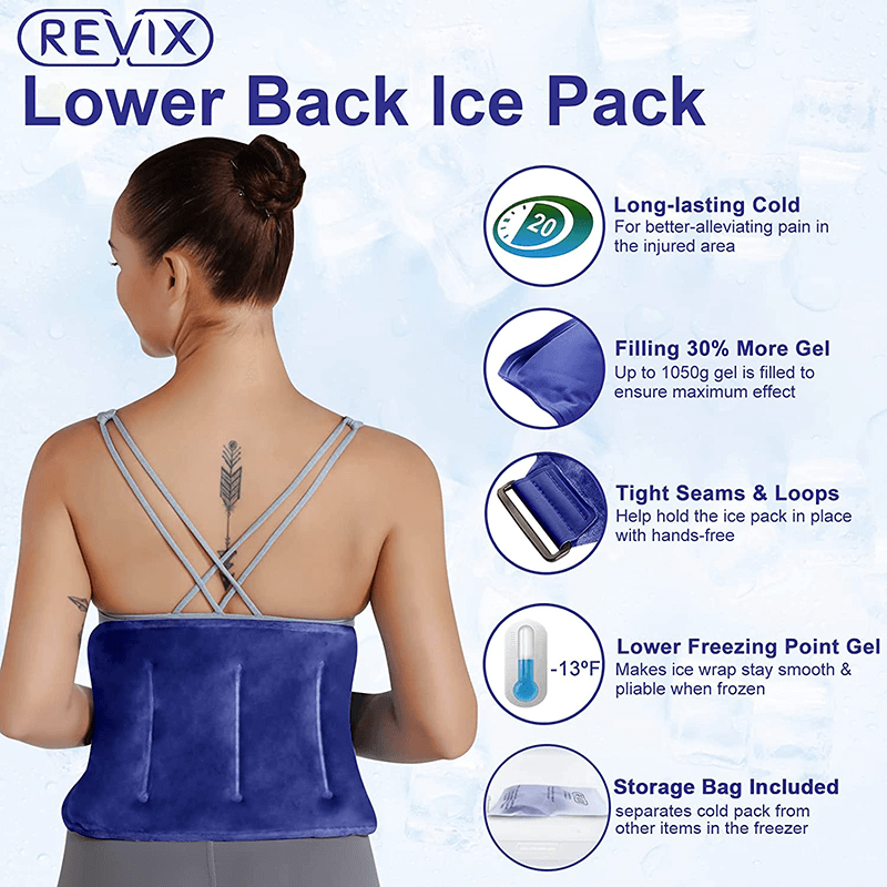 REVIX Ice Pack for Lower Back Pain Cold Compress Ice Bag for Shoulder, Neck, Hip, Arm & Knee