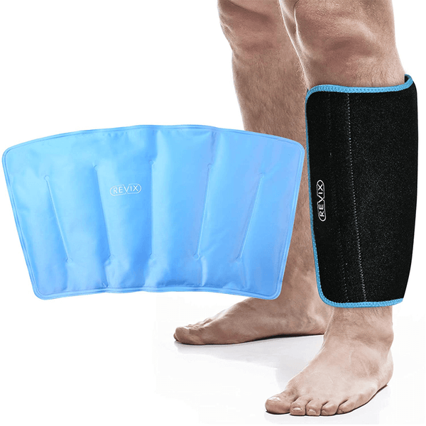 REVIX Reusable Calf Ice Packs for Shin Splints Leg Pain Relief with Cold Compression Sleeve