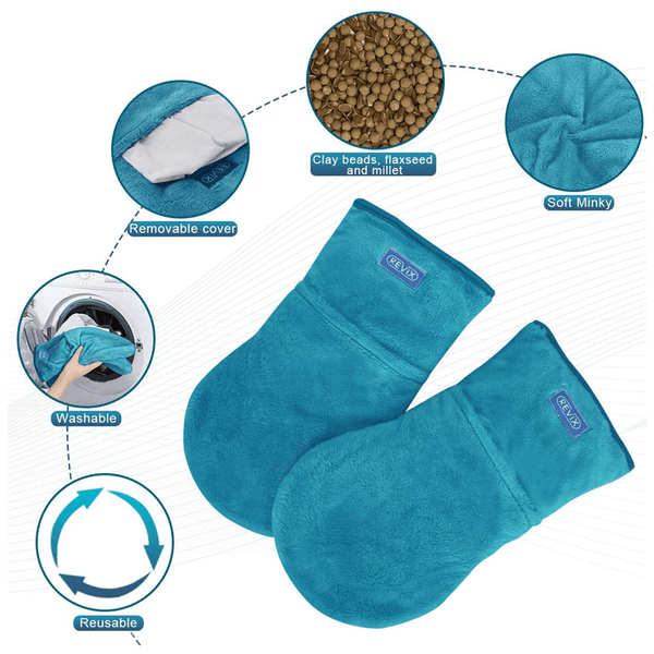REVIX Microwavable Heating Mittens for Hand and Fingers