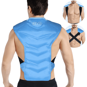 REVIX Large Ice Pack for Shoulder and Back Injuries Reusable, Full Back Ice Pack Wrap Pain Relief