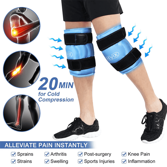 Products REVIX XL Knee Ice Pack Wrap Around Entire Knee After Surgery, Reusable Gel Cold Pack for Knee Pain Relief