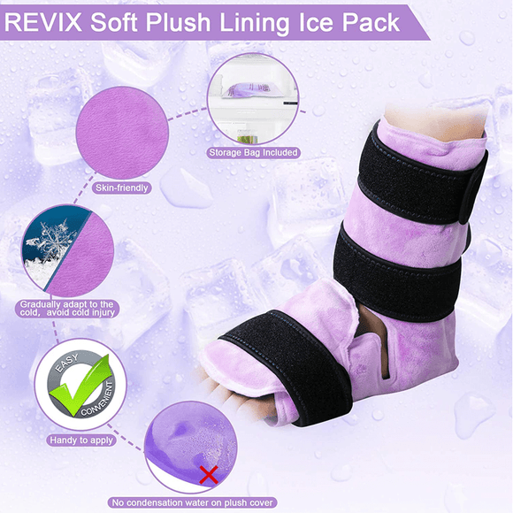 REVIX Ankle Ice Pack Wrap for Ankle Injuries with Reusable Gel