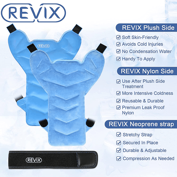 REVIX Large Ice Pack for Shoulder and Back Injuries Reusable, Full Back Ice Pack Wrap Pain Relief