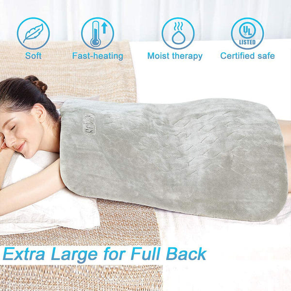 REVIX Ex-Large Moist Heating Pad for Back Pain with Fast-Heating and 6 Heat Settings