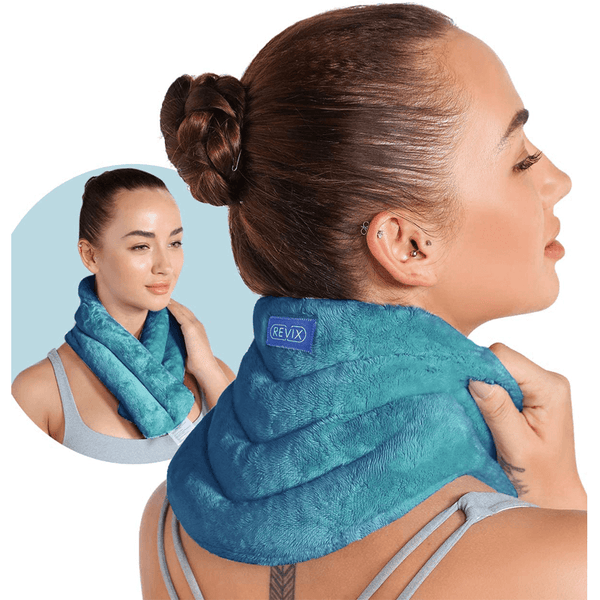 REVIX Neck Heating Pad Microwavable Heated Neck Wrap with Moist Heat