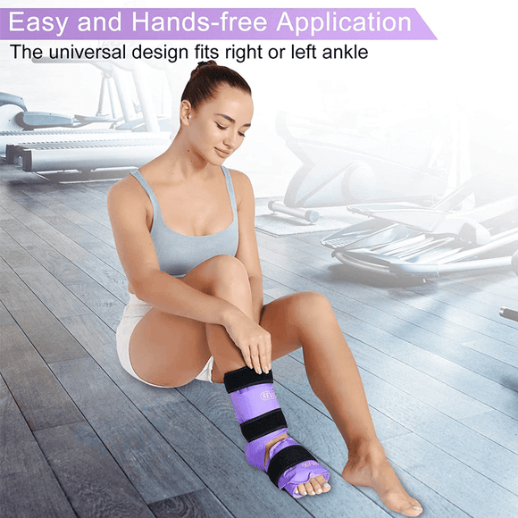 REVIX Ankle Ice Pack Wrap for Ankle Injuries with Reusable Gel