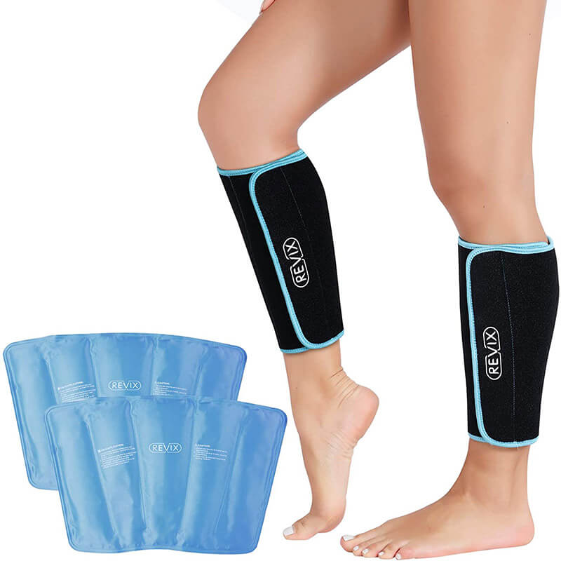 REVIX Calf and Shin Ice Packs for Shin Splints Reusable Leg Cold Pack Wraps