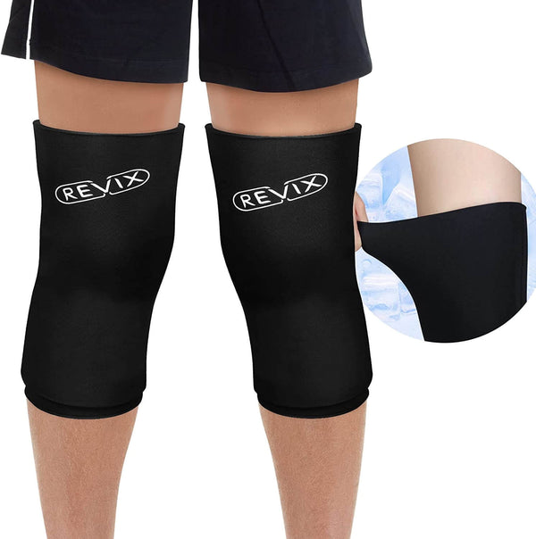 REVIX Knee Ice Pack for Injuries Compression Ice Sleeve Reusable Gel Cold Pack for Knee Pain Relief, Hot Cold Therapy Ice Wrap for Sports Recover, Arthritis & Sprains