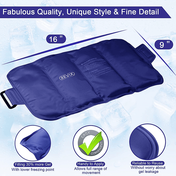 REVIX Ice Pack for Lower Back Pain Cold Compress Ice Bag for Shoulder, Neck, Hip, Arm & Knee