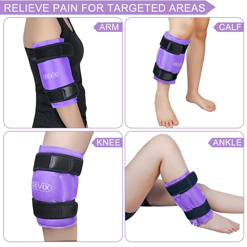 REVIX XL Knee Ice Pack Wrap Around Entire Knee After Surgery, Reusable Gel Cold Pack for Knee Pain Relief